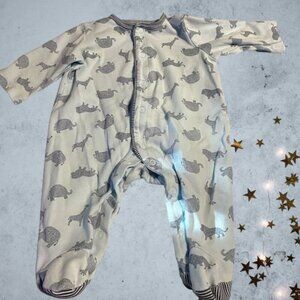 Little Me Footed Animal Cotton Onesie